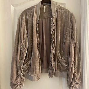 Free People pink velvet jacket size xsmall (runs big)